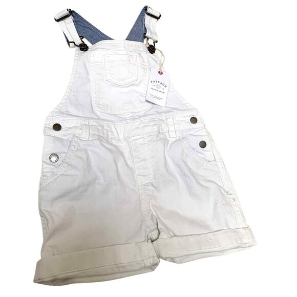 FAT FACE KIDS YOUNG CREW Kids White Shortie Dungaree Overall Jeans Sz 4/5 NWT - Picture 10 of 11